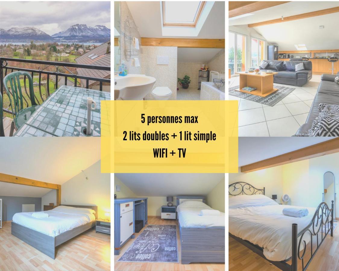 Cabana & Panorama Lac Annecy -Parking & Terrasse Sévrier Eksteriør billede